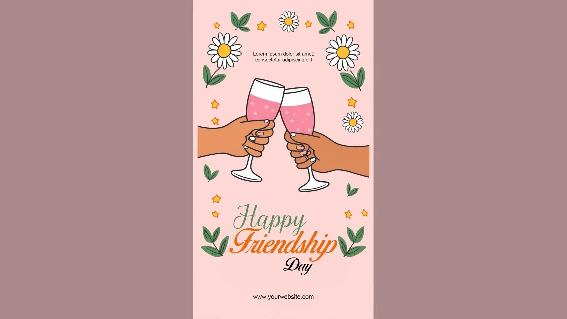 Floral Happy Friendship Day Card Instagram Story